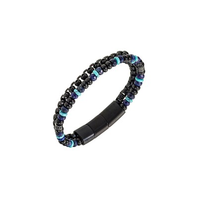 Bracelet All Blacks en acier et agate