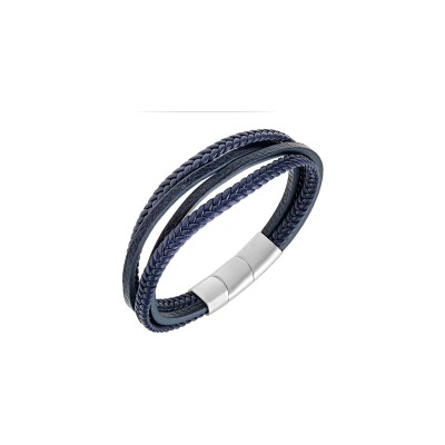 Bracelet All Blacks en acier et cuir