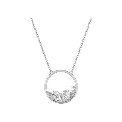Collier en argent rhodié et oxyde de zirconium