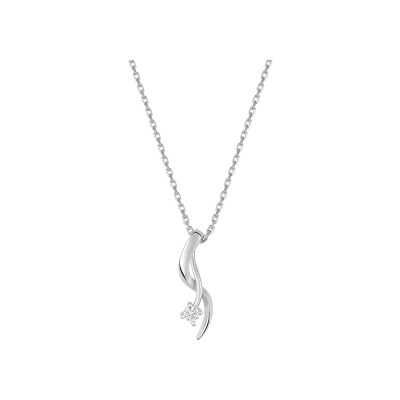 Collier en argent rhodié et oxyde de zirconium, taille 40cm