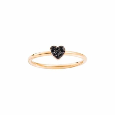 Bague DoDo Coeur en Or rose et Diamant noir