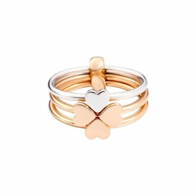 Bague DoDo trèfle Lucky in Love en Argent et or rose