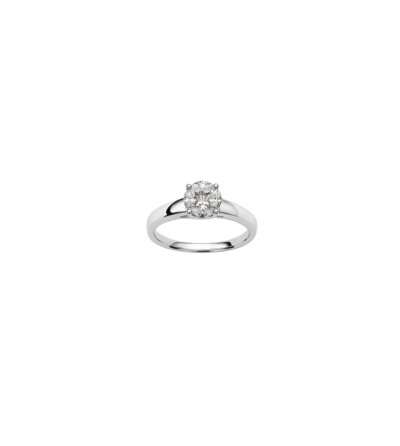 Alliance en or blanc et diamants