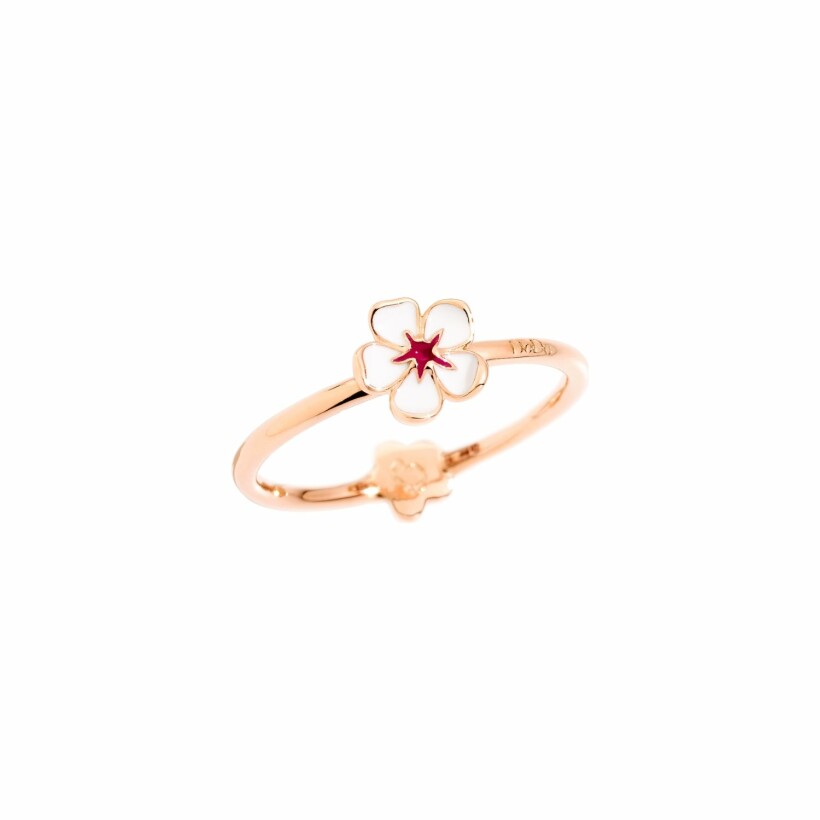DoDo Cherry Blossom ring, rose gold and enamel