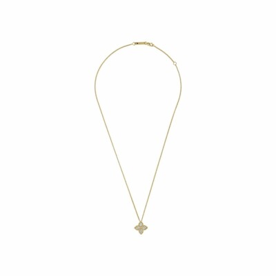 Collier Roberto Coin Princess Flower en or jaune et diamants blancs