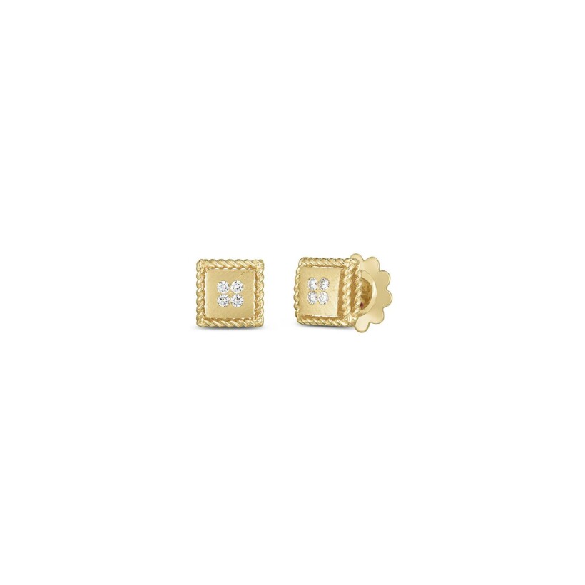 Boucles d'oreilles Roberto Coin Palazzo Ducale en or jaune et diamants