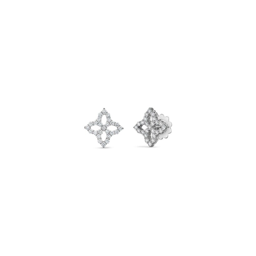 Boucles d'oreilles Roberto Coin Diamond Princess en or blanc et diamants