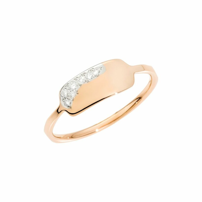 DoDo Precious Tag ring, rose gold and diamonds