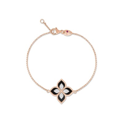 Bracelet Roberto Coin Princess Flower en or rose, jade et rubis