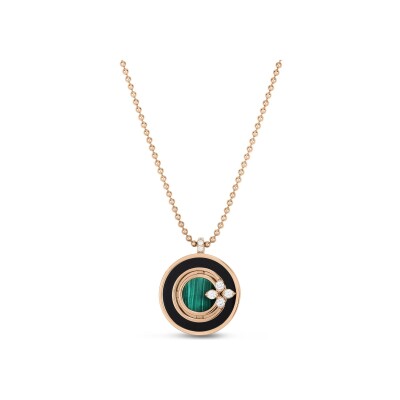 Collier Roberto Coin Love in Verona en or rose, diamants, jade et malachite et rubis