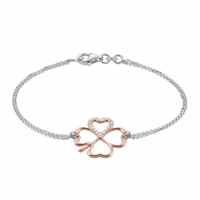 Bracelet Jourdan Bijoux Inanna en argent, plaqué or rose et oxyde de zirconium