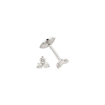Boucles d'oreilles en or blanc et diamants