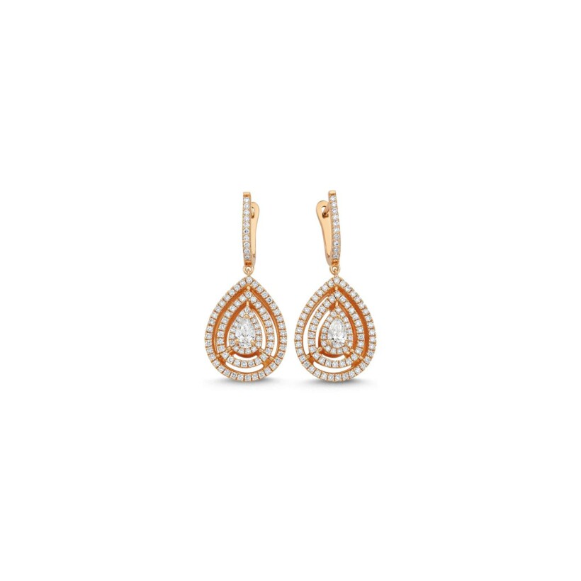 Boucles d’oreilles Isabelle Barrier en or rose et diamants de 1.70cts