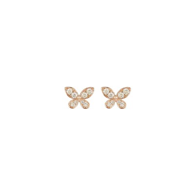 Boucles d'oreilles Pacôma en or rose et diamants