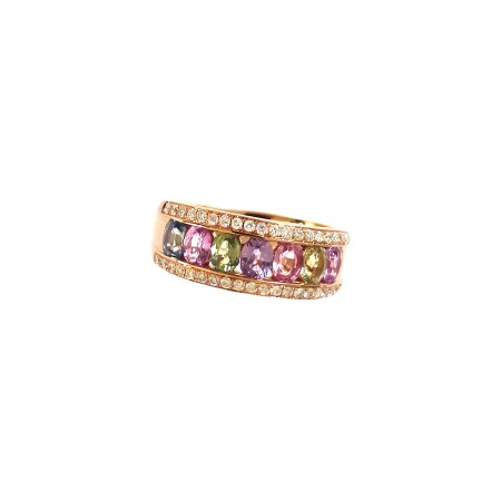 Bague Pacôma en or rose, saphirs naturels et diamants