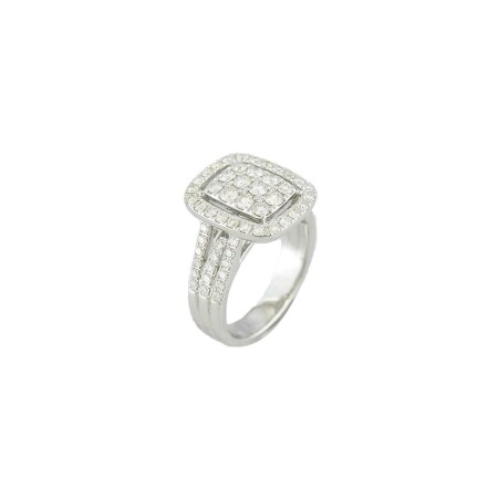 Bague en or blanc et diamants