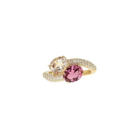 Bague Pacôma en or rose, tourmaline, morganite et diamants