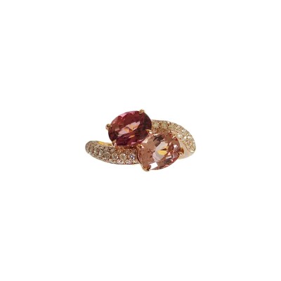 Bague Pacôma en or rose, morganite, tourmaline et diamants