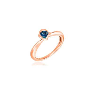 Bague Pâcoma en or rose et topaze blue london