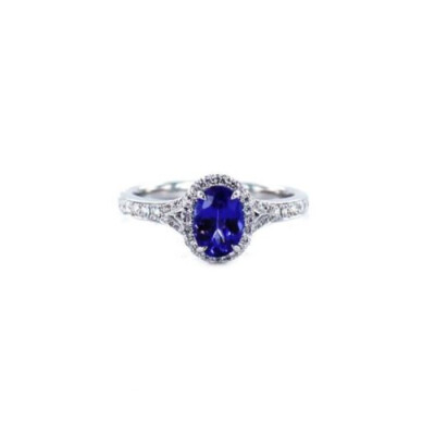 Bague Pacôma en or blanc palladié, tanzanite et diamants