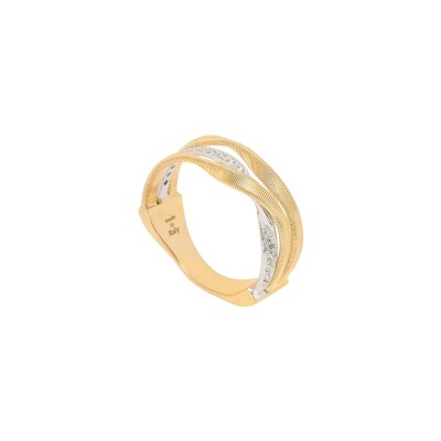 Bague Marco Bicego Marrakech en or jaune, or blanc et diamants