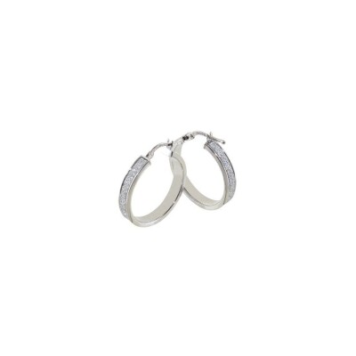 Boucles d'oreilles créoles Art de la créole en argent rhodié