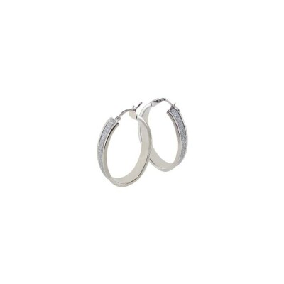 Boucles d'oreilles créoles Art de la créole en argent rhodié