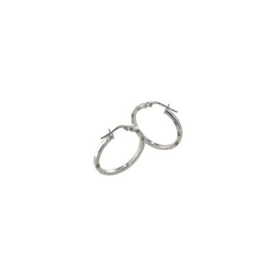 Boucles d'oreilles créoles ADLC en argent rhodié