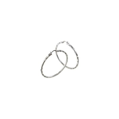 Boucles d'oreilles créoles Art de la créole en argent rhodié