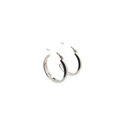 Boucles d'oreilles créoles ADLC en argent rhodié