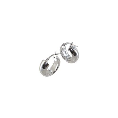 Boucles d'oreilles créoles ADLC en argent rhodié