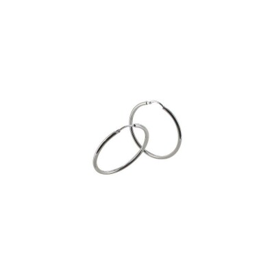 Boucles d'oreilles créoles Art de la créole en argent rhodié