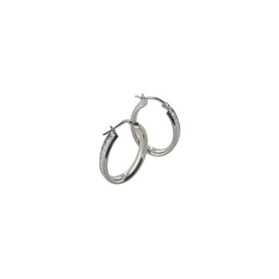 Boucles d'oreilles créoles Art de la créole en argent rhodié
