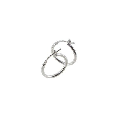Boucles d'oreilles créoles ADLC en argent rhodié