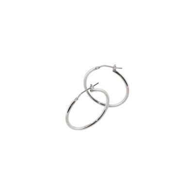 Boucles d'oreilles créoles ADLC en argent rhodié