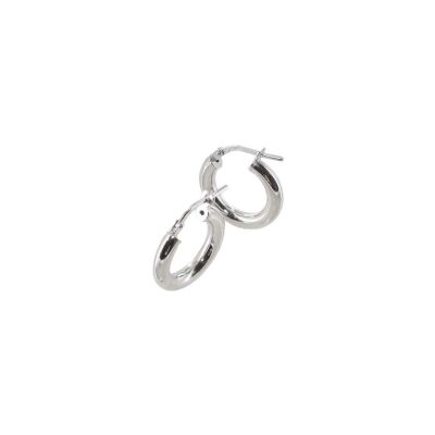 Boucles d'oreilles créoles ADLC en argent rhodié