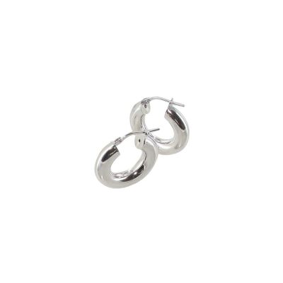 Boucles d'oreilles créoles ADLC en argent rhodié