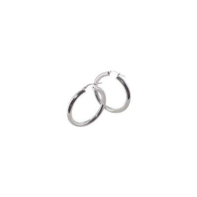 Boucles d'oreilles créoles ADLC en argent rhodié