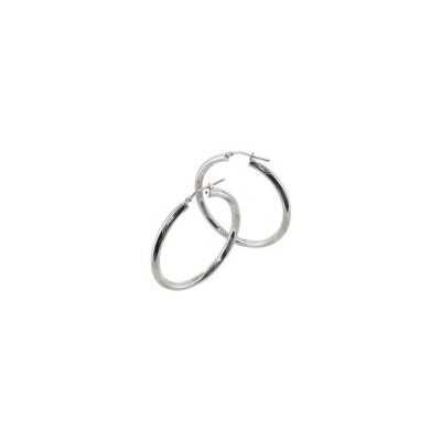 Boucles d'oreilles créoles Art de la créole en argent rhodié