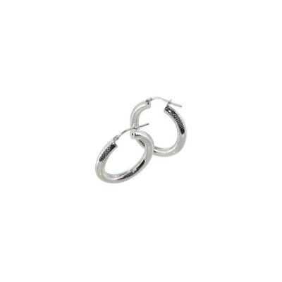 Boucles d'oreilles créoles Art de la créole en argent rhodié