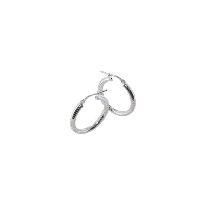 Boucles d'oreilles créoles Art de la créole en argent rhodié