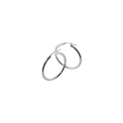 Boucles d'oreilles créoles Art de la créole en argent rhodié