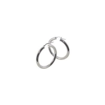 Boucles d'oreilles créoles Art de la créole en argent rhodié