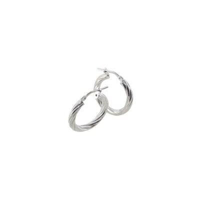 Boucles d'oreilles créoles Art de la créole en argent rhodié