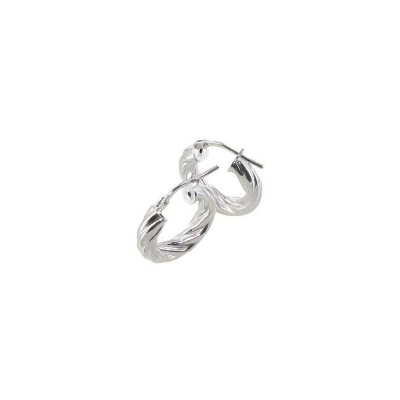 Boucles d'oreilles créoles Art de la créole en argent rhodié