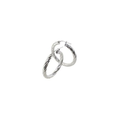 Boucles d'oreilles créoles Art de la créole en argent rhodié