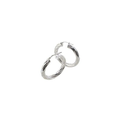Boucles d'oreilles créoles Art de la créole en argent rhodié