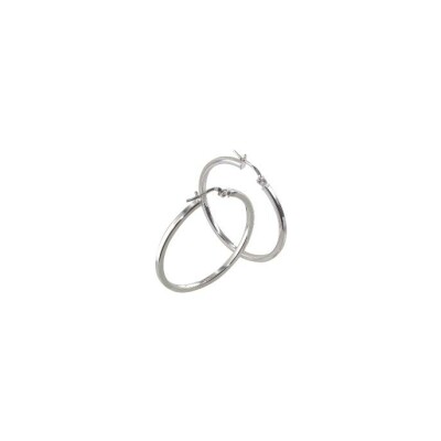 Boucles d'oreilles créoles Art de la créole en argent rhodié