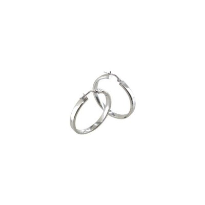 Boucles d'oreilles créoles Art de la créole en argent rhodié