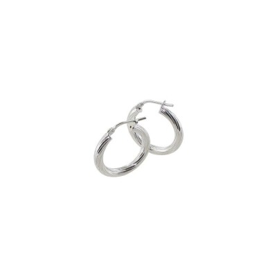 Boucles d'oreilles créoles Art de la créole en argent rhodié